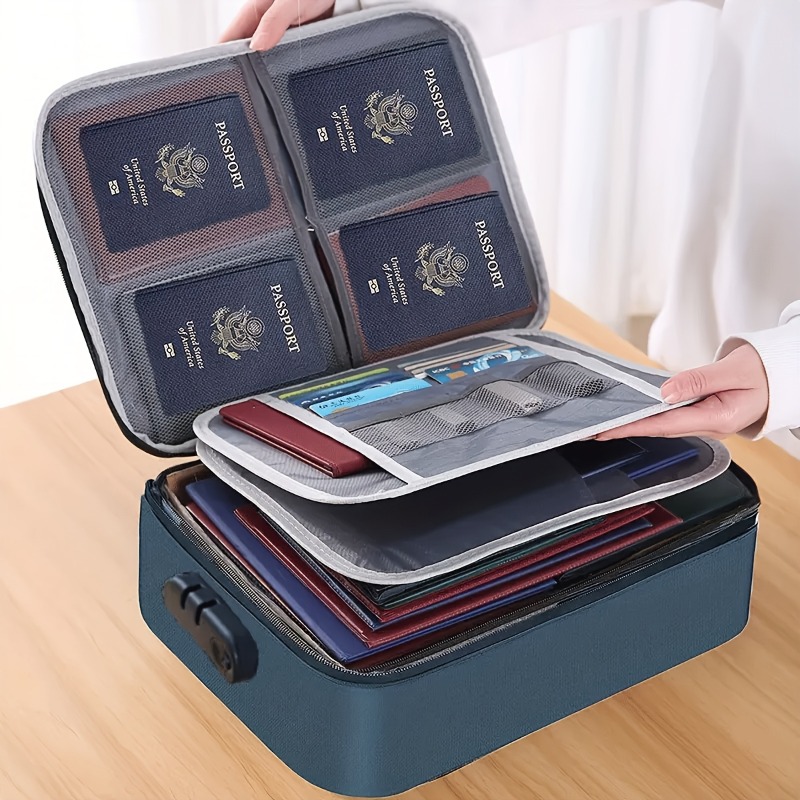 Portfolio Folder Zip - Afsluitbare bestandsopbergtas, 3-laags ritssluiting organizer met