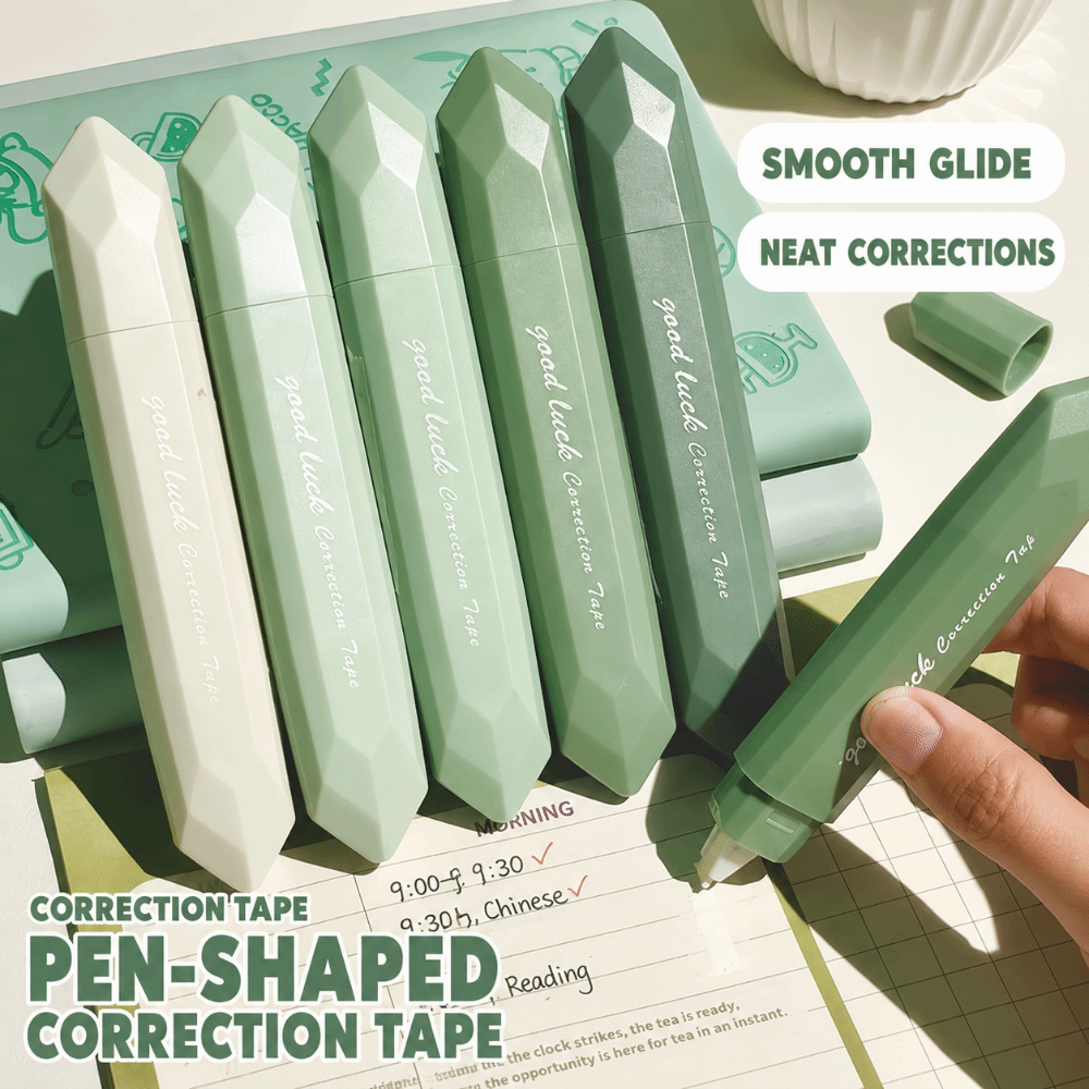 Correction Tape Roller - 5 stuks originele papieren kleurcorrectietape, penvormig,