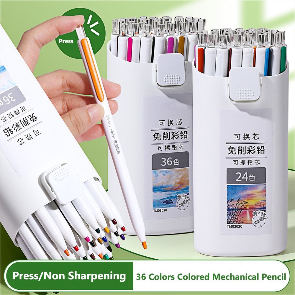 Mechanical Pencil Lead - Niet-slijpende kleurpotloden met verwisselbare vulling, op