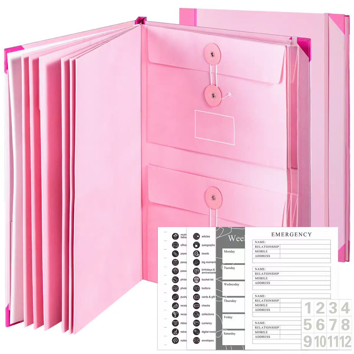 Portfolio Folder Zip - Nieuwe collectie bestandsmappen met labels, schattige