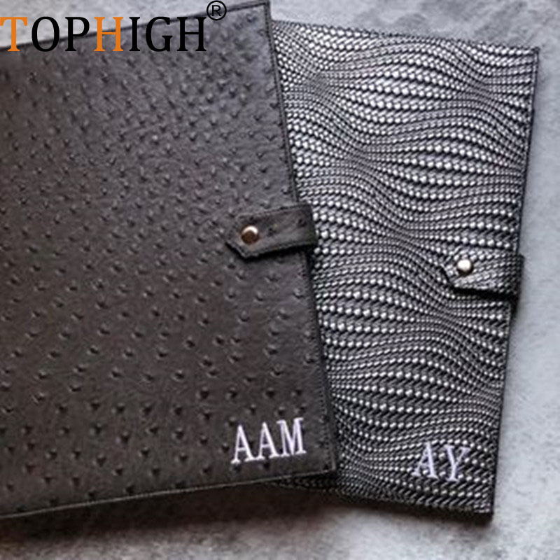 Portfolio Folder Zip - TOPHIGH Nieuw Kantoor Vrouwen Krokodil Struisvogel
