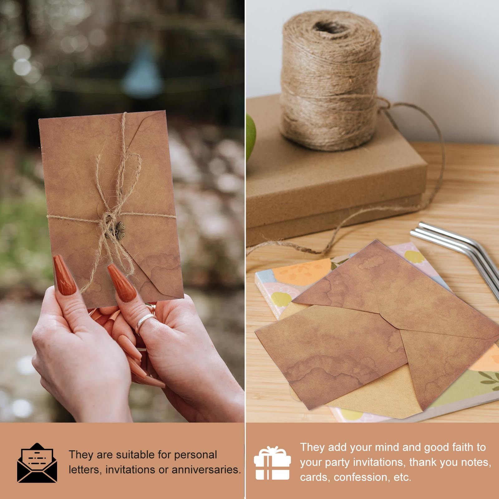 Vintage set met bedrukt papier - Letter Envelope Kraft recensie en prijs